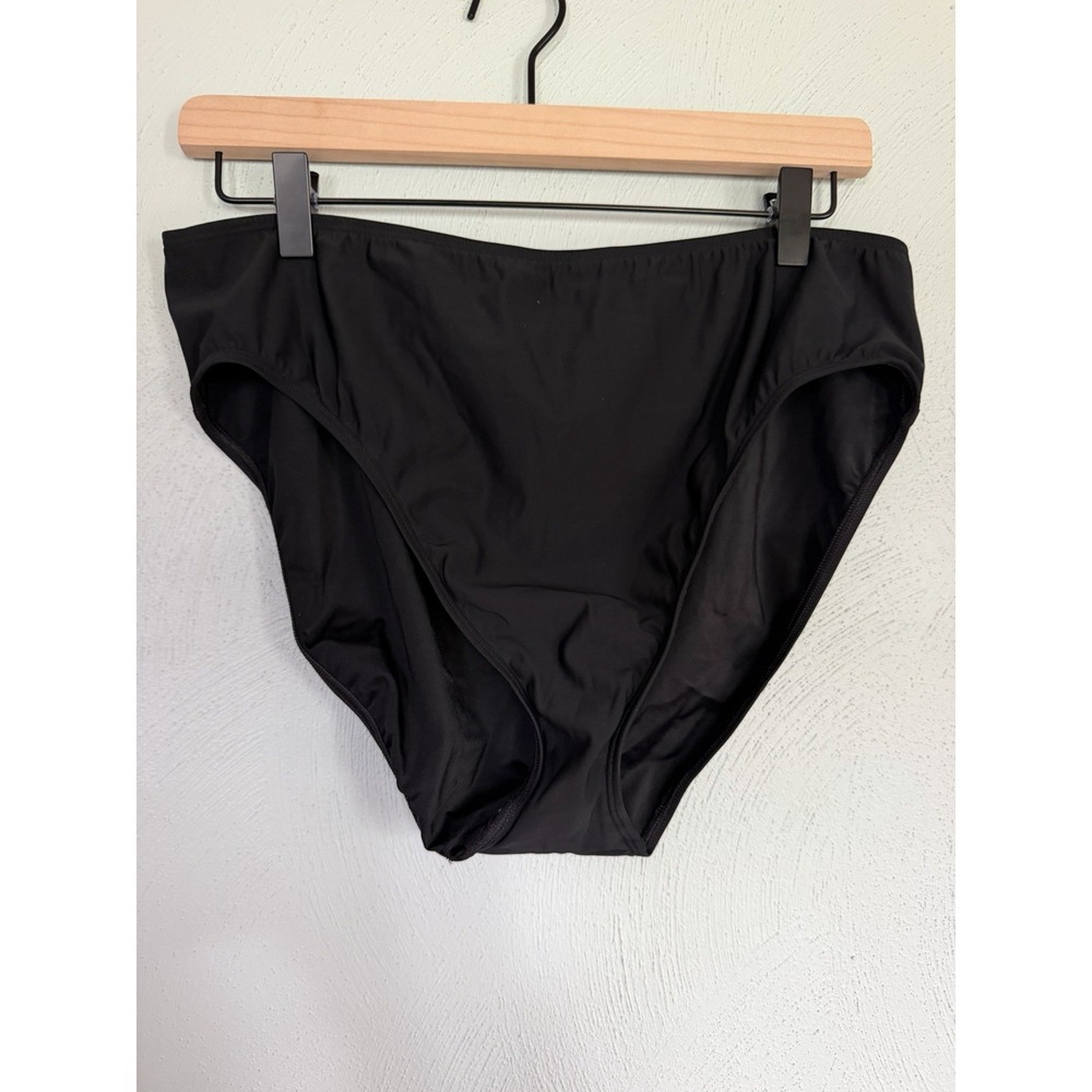 Spiegel NWT Black High-Waisted Bikini Bottoms Swimwear Sz 16 P-8679